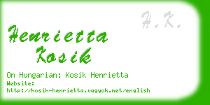 henrietta kosik business card